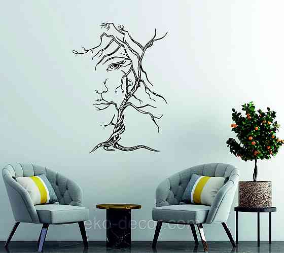 Декоративное настенное Панно «Дерево лицо» Декор на стену 90*65 см, Черный Киев