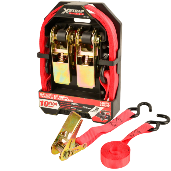 Набір стяжних ременів з храповим механізмом для кріплення вантажу 2 шт. 25 мм х 3 м стропи з навантаженням 136 кг Кам'янець-Подільський