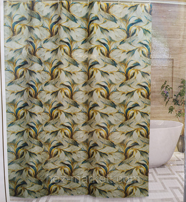 Штора для душу тканинна міранда Пірья 180 х 200 см сіра Харків - фото 1