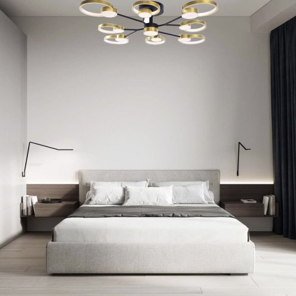 SIRIUS Люстра світлодіодна акрилова Sirius Ш 1313/9 Black+Gold Коломия - фото 11