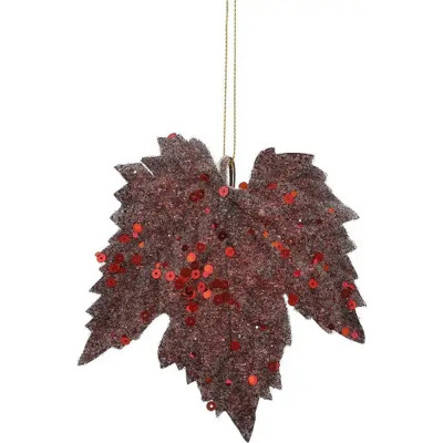 Елочная игрушка House Of Seasons Кленовый лист 6 шт бордовый (8718861667080) Винница - изображение 1