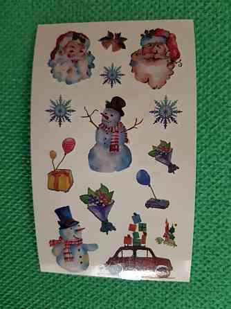 Тимчасове татуювання новорічна різнобарвна - розмір стікера 10*6см, інструкція в описі Київ