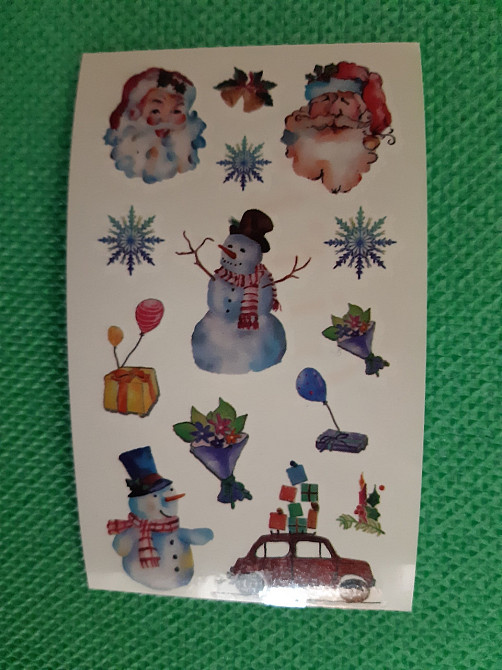 Тимчасове татуювання новорічна різнобарвна - розмір стікера 10*6см, інструкція в описі Київ - фото 1