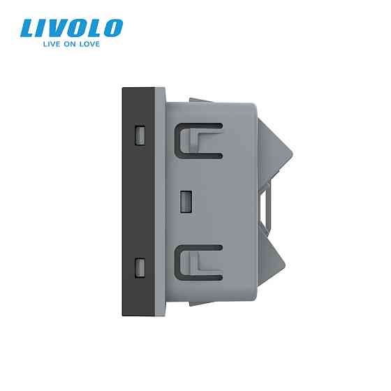 LIVOLO Універсальна розетка LIVOLO 12-в-1, з заземленням і шторками, чорна, 16А 250В, модуль (V Коломия