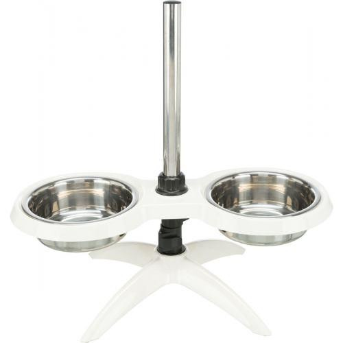 Миска Trixie для собак, на регулируемой подставке, белая, 2х2,4 л, d:25 см (меламин/металл) Винница - изображение 2