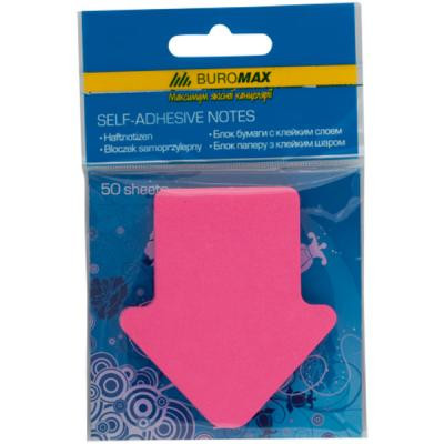 Бумага для заметок Buromax with adhesive layer "Arrow", 50 sheets, NEON colors mix (BM.2366-99) Винница - изображение 2