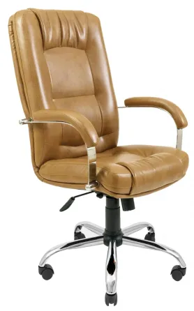 Офисное Кресло Руководителя Richman Alberto Titan Cream Хром М1 Tilt Светло-Коричневый Киев
