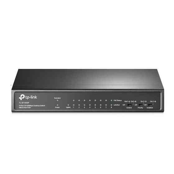 Комутатор TP-Link TL-SF1009P (1хFE, 8xFE PoE, max PoE+ 65 W) Ні Харків