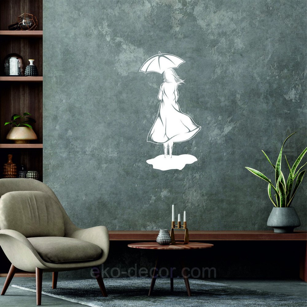 Декоративное настенное Панно «Девушка с зонтом», Декор на стену 110*57 см, Белый Киев - изображение 6