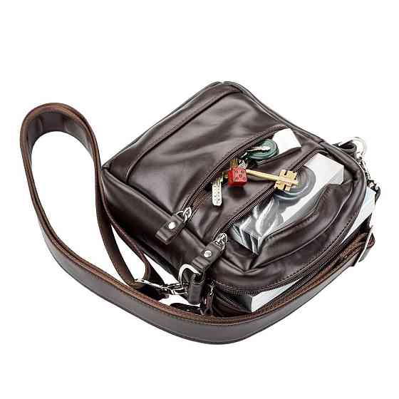 Сумка мужская SHVIGEL 11125 кожаная Коричневая Киев