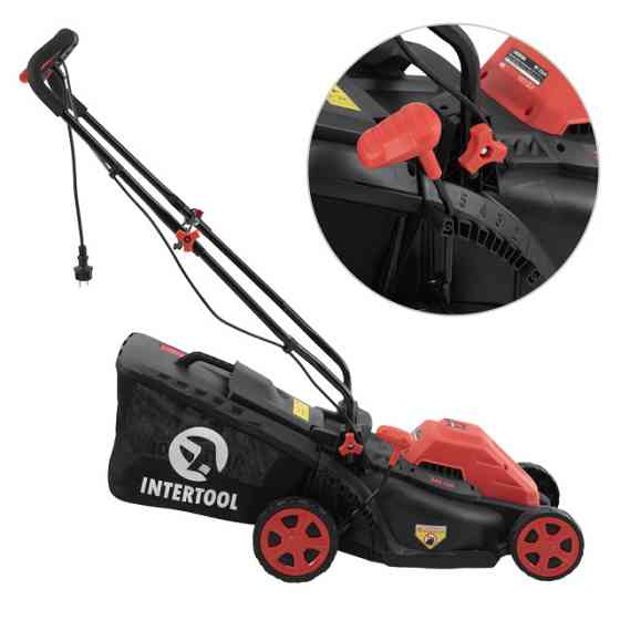 Газонокосилка электрическая 1.4 кВт, 230 В~50 Гц, 3300 об/мин, ширина захвата 340 мм, высота среза 30-80 мм, контейнер 35 л, STORM Киев