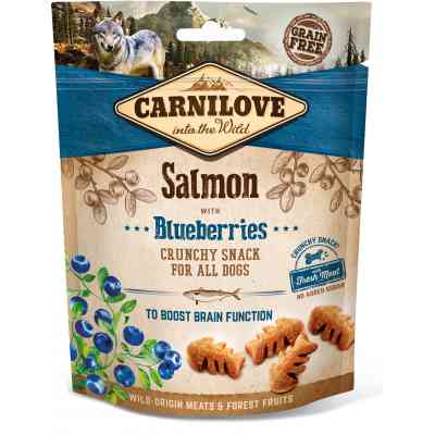 Ласощі для собак Carnilove Crunchy Snack з лососем, чорницею і м'ясом 200 г (8595602528851) Вінниця
