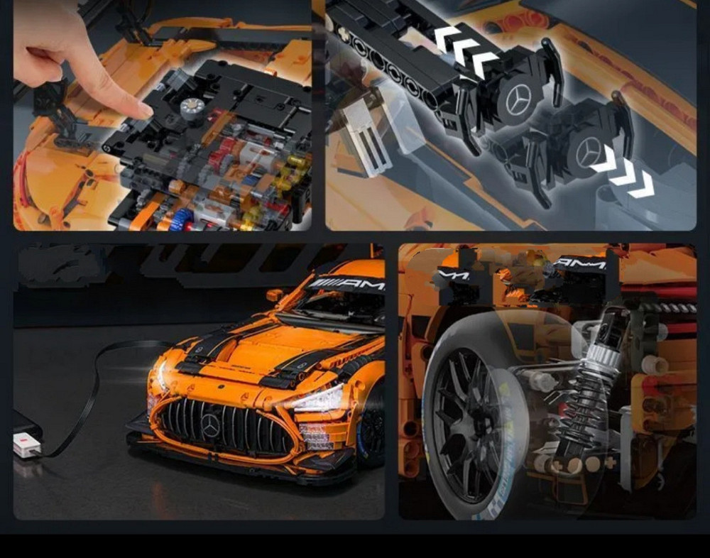 Конструктор CaDA Master Mercedes-AMG GT3 C64008W 1:8, 5466 деталей, гоночный автомобиль, механическая модель с LED и пневматикой Киев - изображение 9