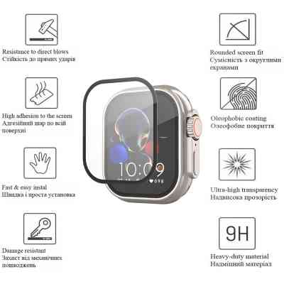 Стекло защитное Drobak Apple Watch Ultra 2 49mm Black Frame A+ (323209) Винница