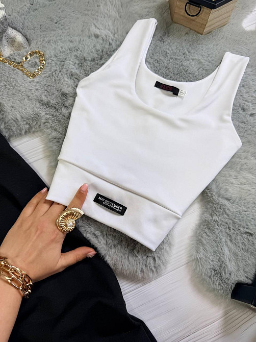 Жіночий стильний повсякденний костюм двоїнка та еластичний мікродайвінг Білий, 46/48 Одеса - фото 5