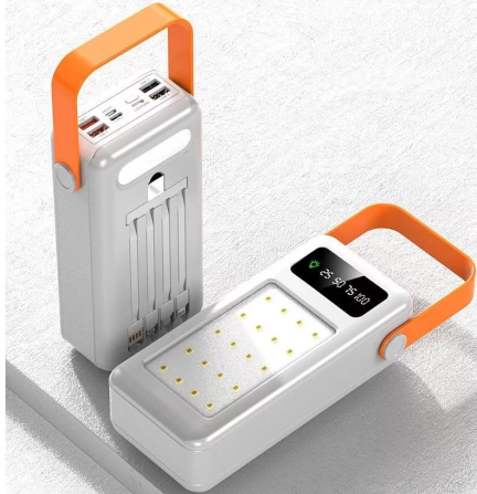 Портативный внешний аккумулятор Bilintong 40000mAh Power Bank + Led лампа Белый Винница - изображение 1