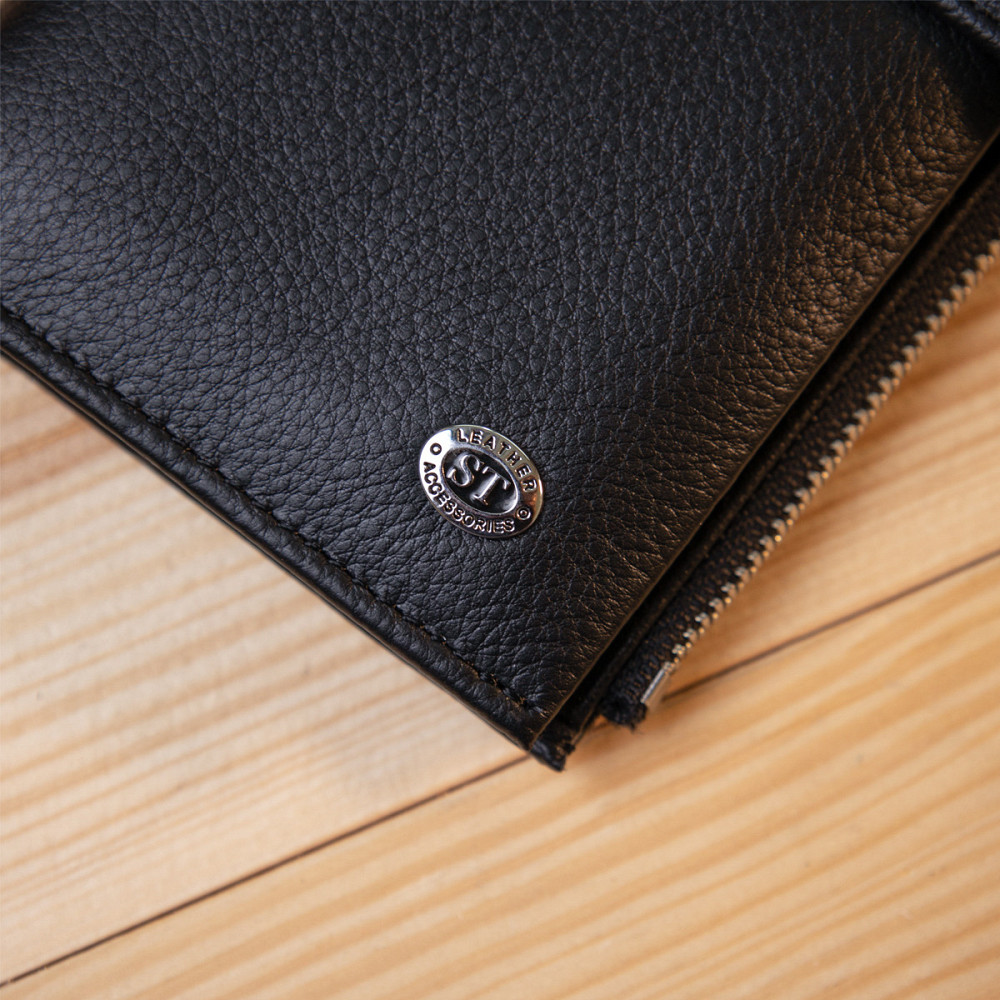 Класичний гаманець-клатч ST Leather 19373 Чорний Київ - фото 2