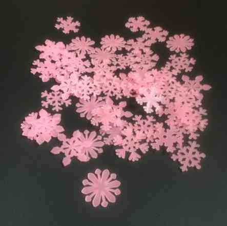 Снежинки для декора 48 штук 3 см розовый Киев