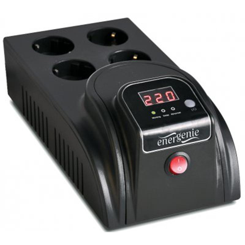 Стабілізатор EnerGenie EG-AVR-E1000-01 1000VA, 4xSchuko Чорний Харьков - изображение 2