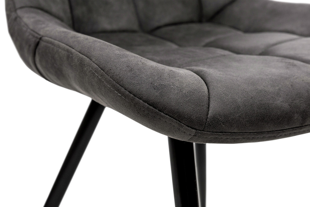 Стілець Крокус чорний / мікрофібра сірий кварц Київ - фото 6