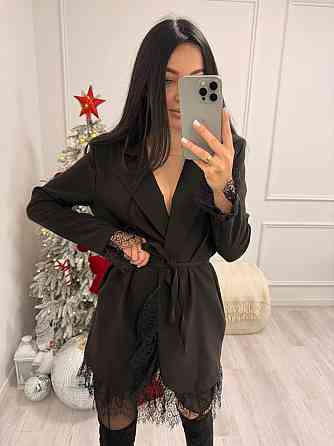 Жіноча стильна вечірня сукня-піджак костюмка+мереживо Одеса