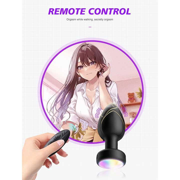 Анальна пробка що світиться з вібрацією і Д/К Light Anal Plug 3,5*9 см чорний — Анальні іграшки Вінниця - фото 2