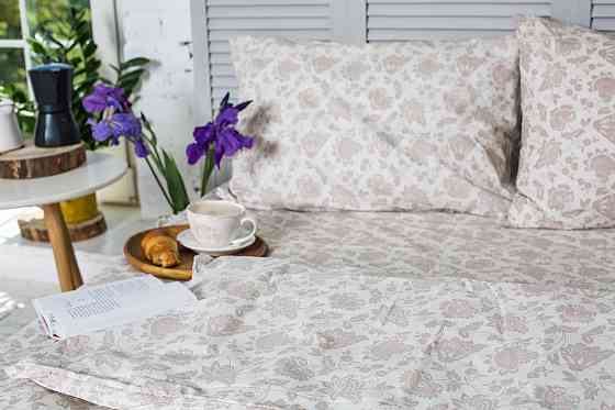 Підковдра на блискавці Ecotton Євро 210х220 см бавовняна бежевого кольору Коломыя