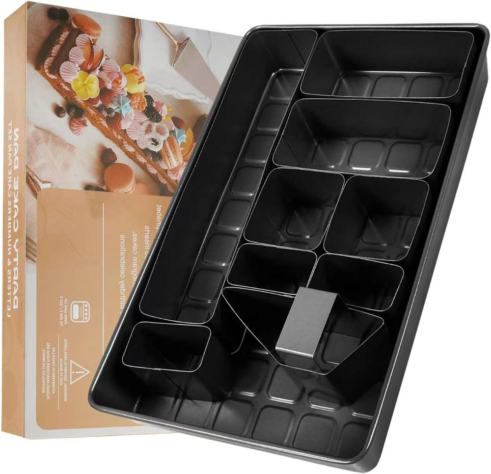 Форма для выпечки SHIKORI Letters and Numbers Чёрная углеродистая сталь 10 шт регулируемые буквы цифры Киев - изображение 1