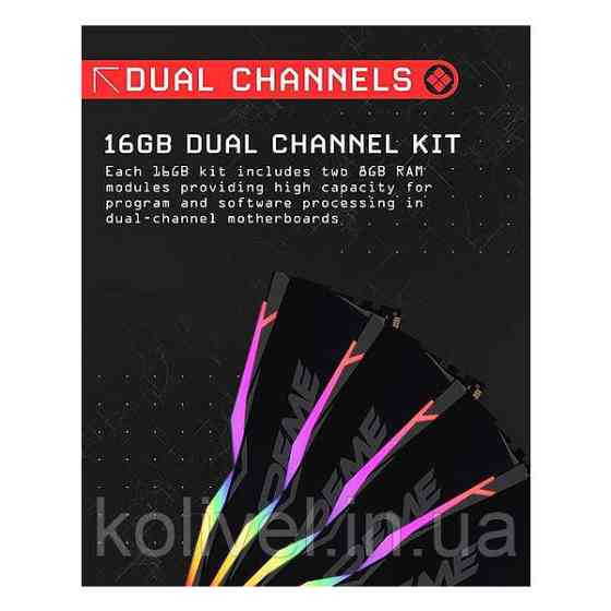 DDR4 32Gb 3600MHz (2*16Gb) OCPC X3 RGB Black, Kit (MMX3A2K32GD436C18) Киев