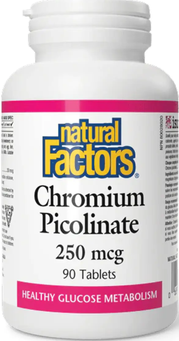 Хром піколінат Natural Factors Chromium Picolinate 250 mcg 90 таб Київ - фото 1