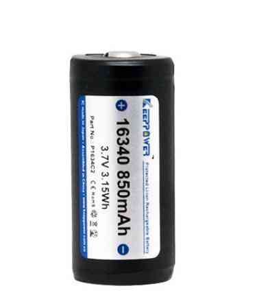 Акумулятор Keeppower 850mAh 16340 Liion Чорний Вінниця