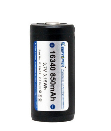 Акумулятор Keeppower 850mAh 16340 Liion Чорний Вінниця - фото 1