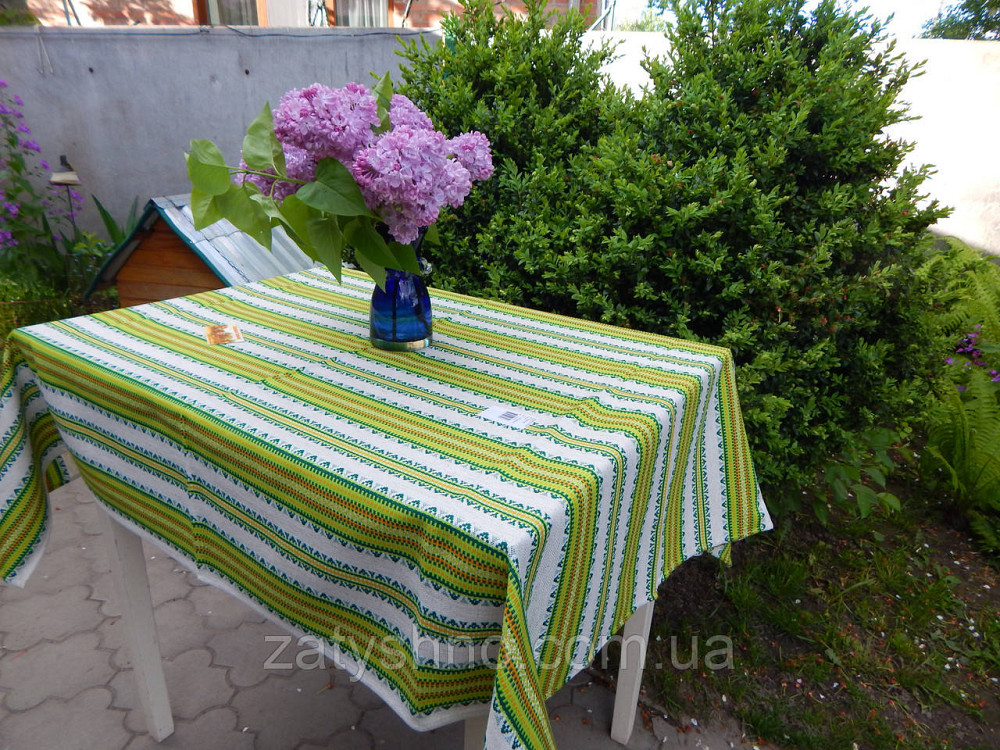 Скатертина вишита салатова в ресторан Київ - фото 2
