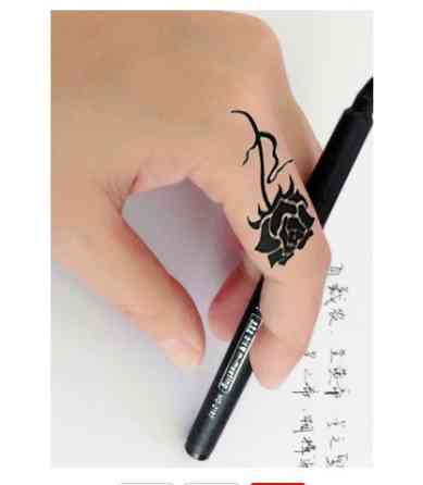 Временное тату наклейки Розы 10 на 6 см черный Киев