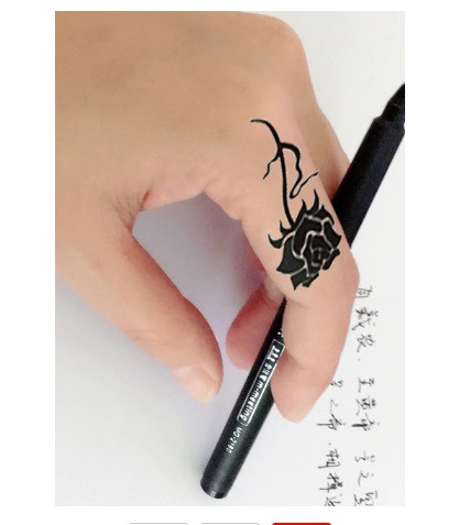 Тимчасове тату наклейка Троянди 10 на 6 см чорний Київ - фото 3