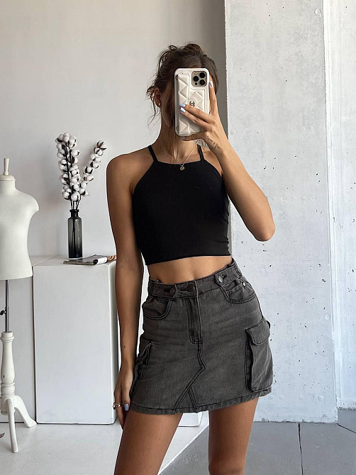 Жіночий стильний романтичний топ-корсет трикотаж мікродайвінг у два шари Чорний Одеса - фото 4