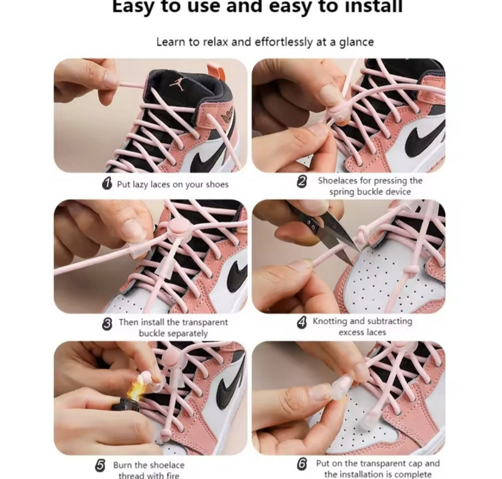 Шнурки эластичные без завязок с пластиковыми фиксаторами Смела - изображение 2