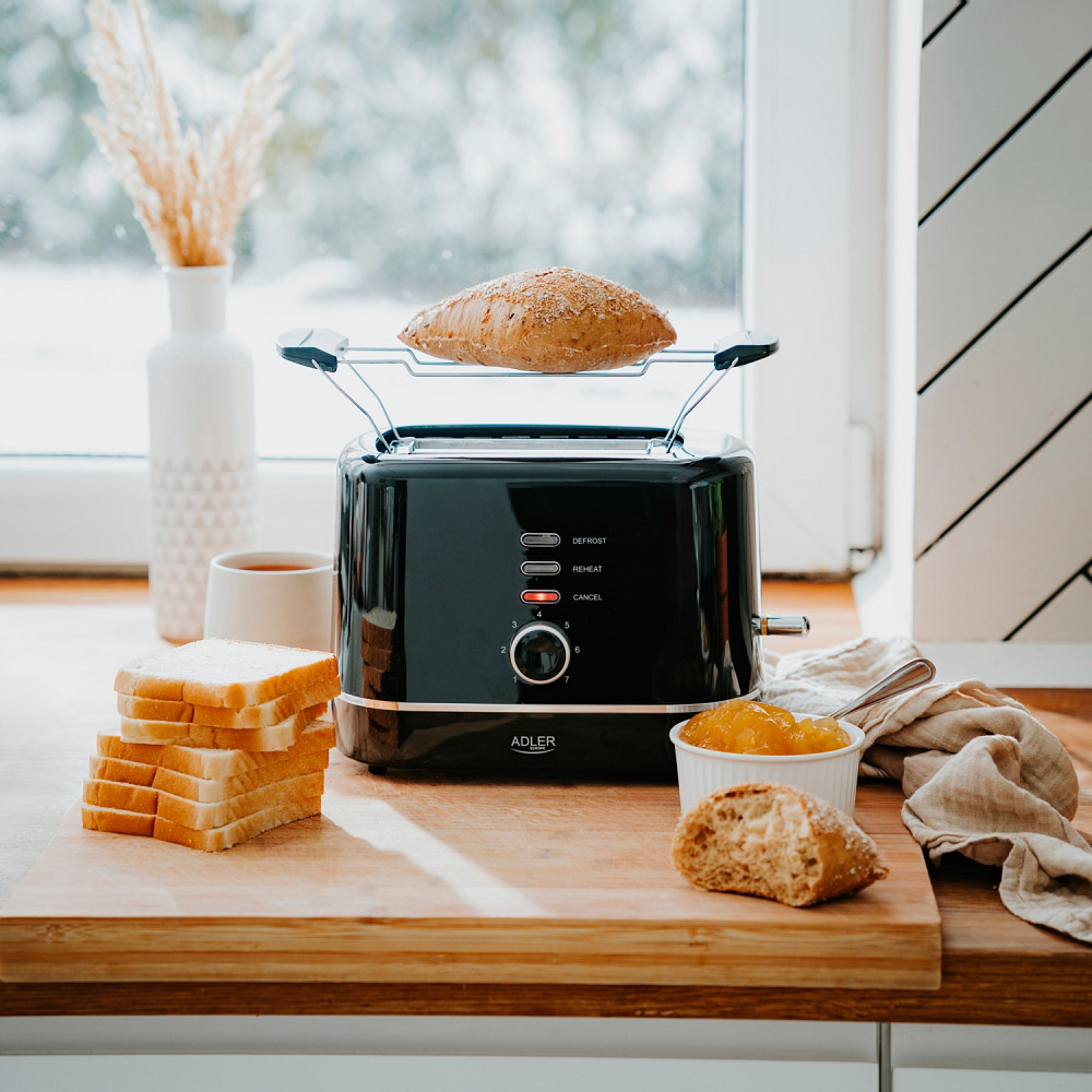 Тостер Adler AD 3224 black 850Вт/ 2 відділення/7 режимів підсмажування/розморожування/підігрів булок Вінниця - фото 9