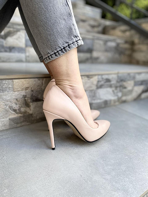 Туфлі жіночі M-LUX пудра натуральна шкіра каблук 10 см (91020) Коломыя - изображение 7