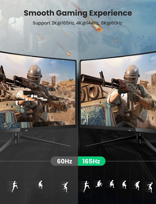 Кабель DisplayPort M - M V1.4 8K 2м Plastic Case Braided Cable DP114 чорний UGREEN Винница - изображение 2