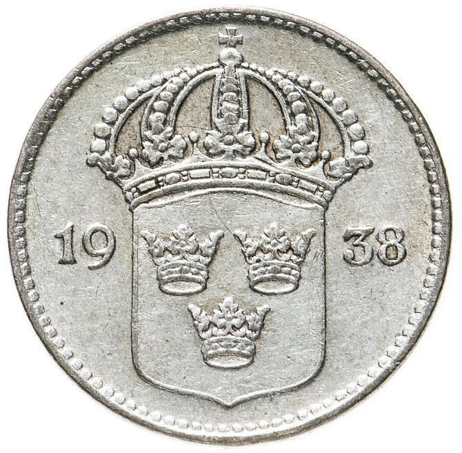 Швеція 10 ере 1936 рік (срібло) Полтава - фото 1