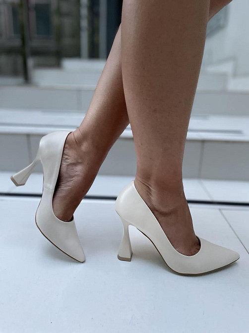 Туфлі жіночі ZanZara бежеві натуральна шкіра каблук 10 см розміри 35-40 (5161) Коломия - фото 5