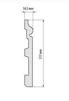 Плинтус под покраску из дюрополимера Элегант LPC - 22 (2м.п.) 117х14.5мм Днепр