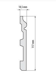 Плинтус под покраску из дюрополимера Элегант LPC - 22 (2м.п.) 117х14.5мм Днепр - изображение 2