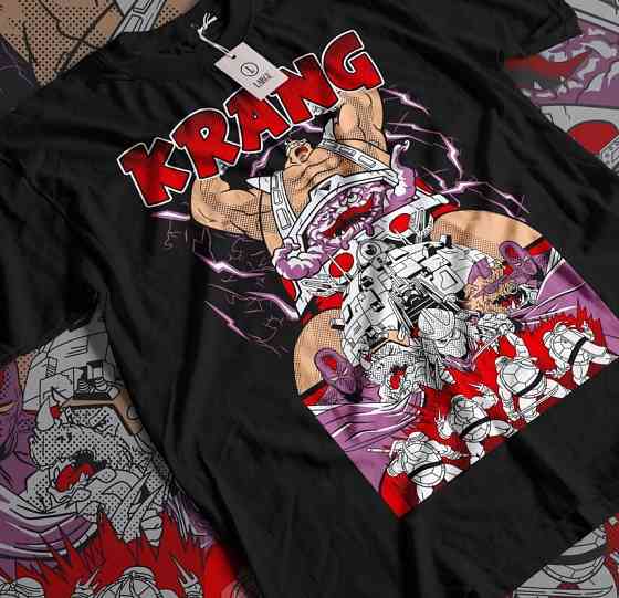 Футболка для хлопчика з аніме принтом Тмнт Теенаге Мутант Нінджа оверсайз (зріст від 165 до 180) Чорний AnimeJ0844m Дніпро