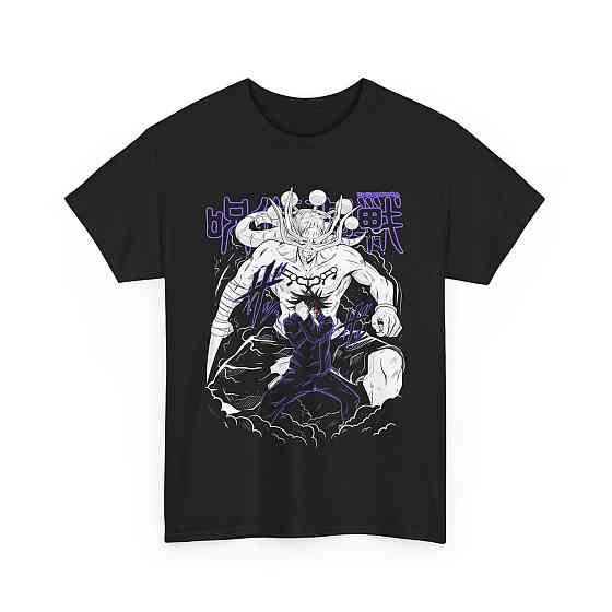 Футболка з аніме принтом Магічна битва оверсайз (S/M/L) Чорний AnimeJ0426 Дніпро
