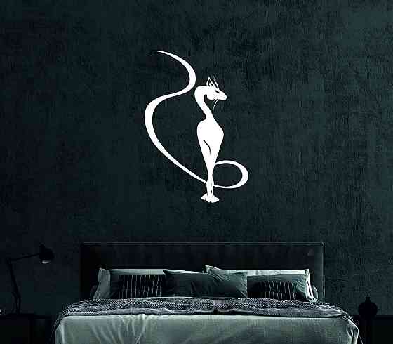 Декоративное настенное 3D Панно «Кот» Декор на стену с объемом 90*61 см, білий Киев