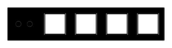 LIVOLO Рамка 5-постова для одного 2-сенсорного вимикача і чотирьох розеток (2-0-0-0-0) LIVOLO, Коломия