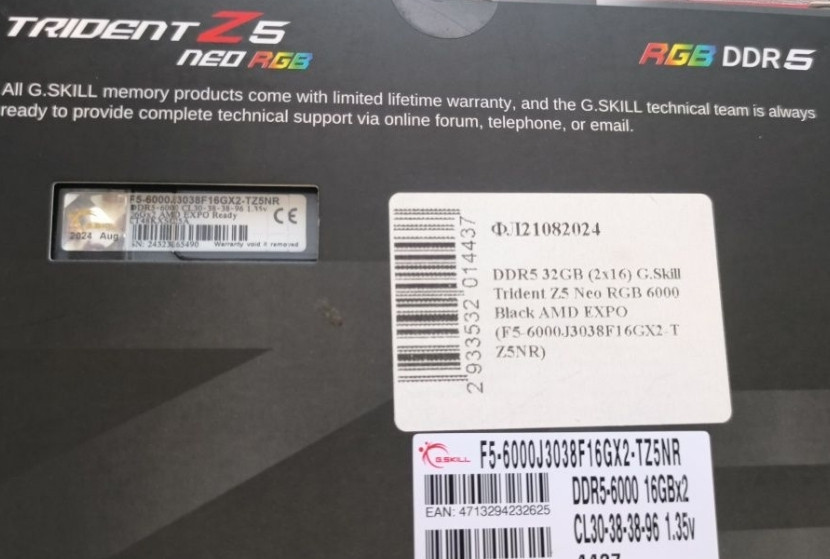 Ddr5 Gskill triden z5 neo rgb 32gb 6000cl30 Харків - фото 2