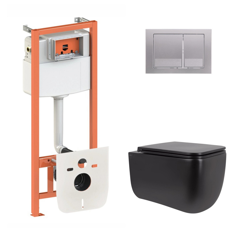 Готове рішення Qtap для ванної кімнати: підвісний унітаз Gemini Ultra Quiet 530х365х373 + комплект інсталяції Nest 4 в 1 Київ - фото 1